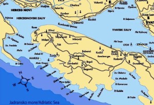 карта Луштицы с православными церквами